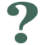 Large green question mark icon.
